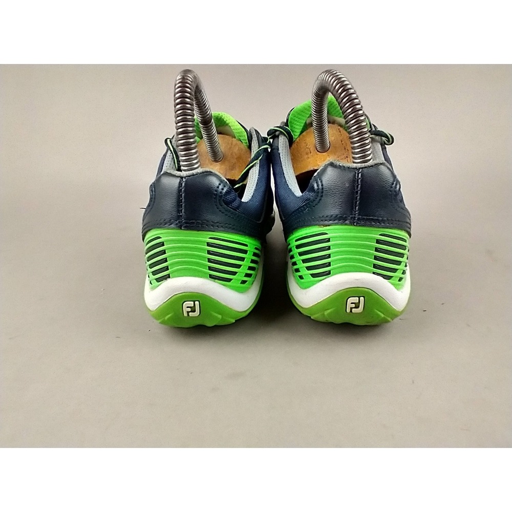 FootJoy Freestyle Golf Shoes Mens 5 Navy‎ Blue Electric Green Cleated 45098 - Picture 4 of 14